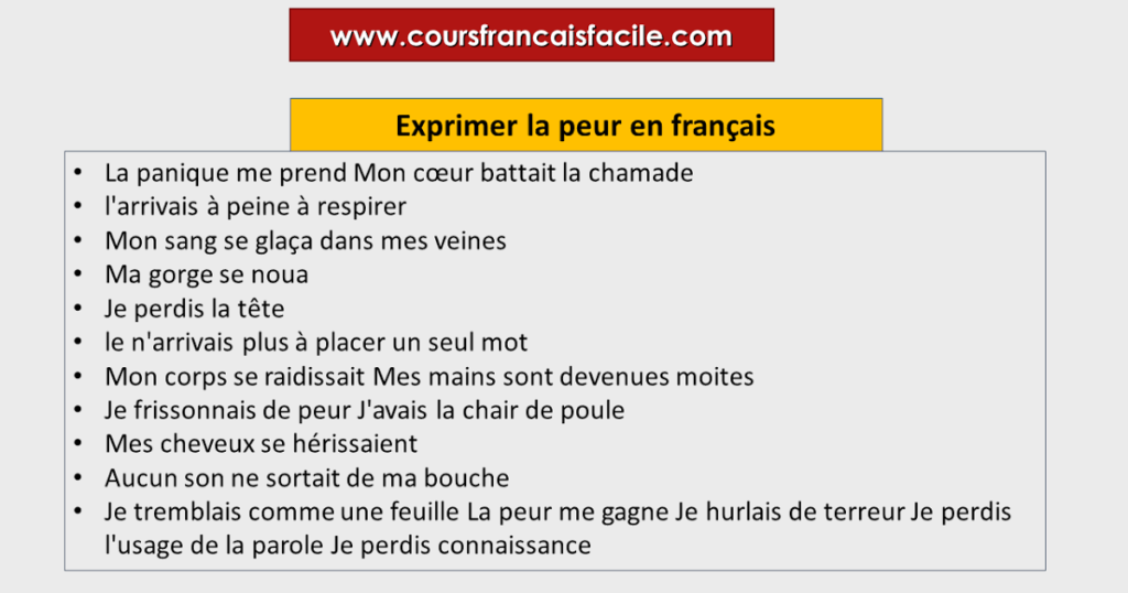 Comment décrire le sentiment de peur ? Comment décrire le sentiment de peur ?