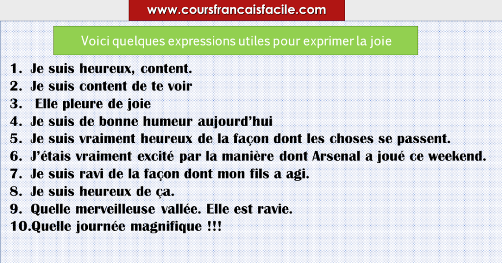 Comment exprimer sa joie par ecrit ?