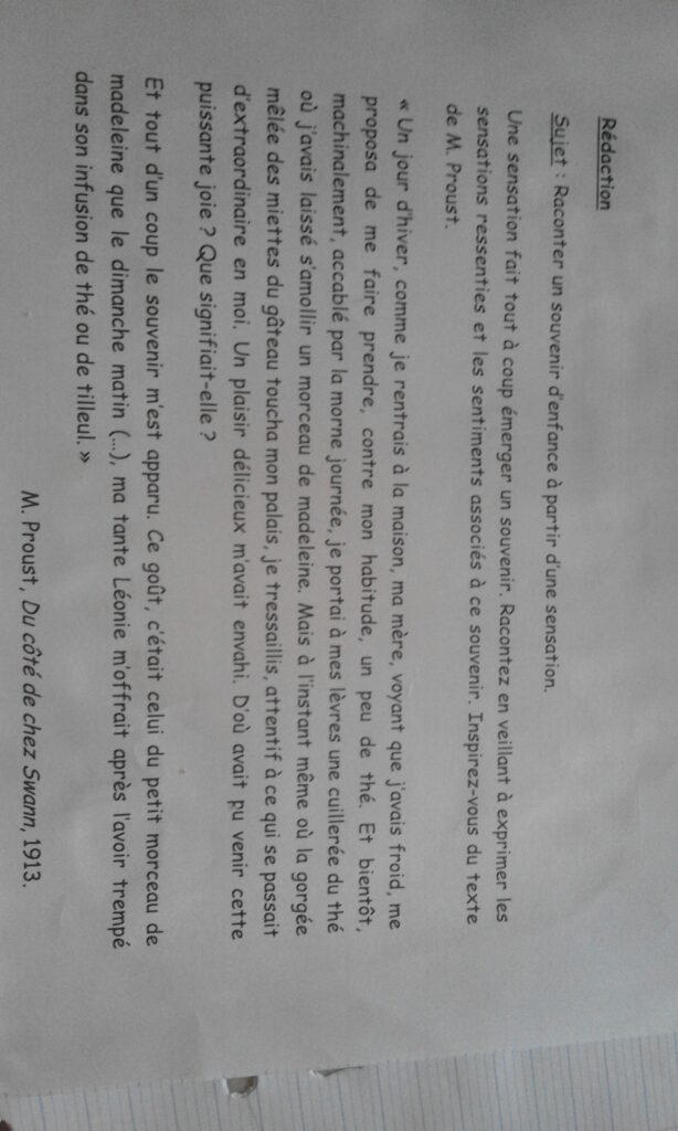 Comment raconter un souvenir exemple ?