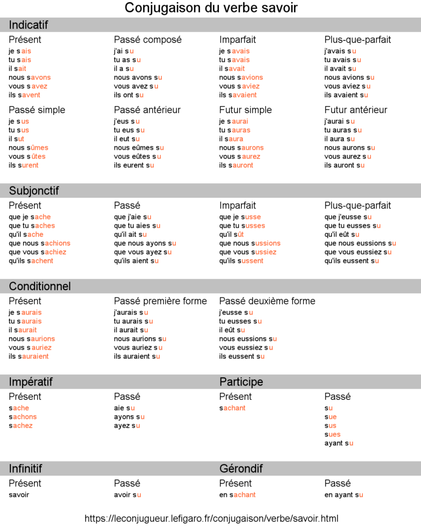 Quel type de verbe est savoir ?